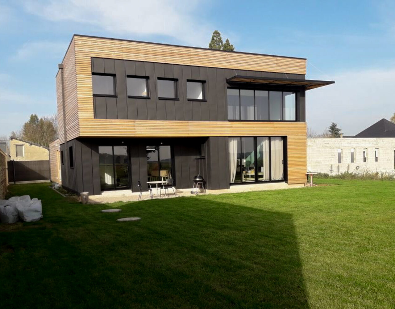 HORIZON - Photo jardin façade bois zinc