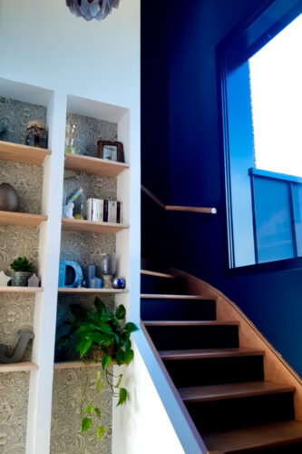 escalier maison ossature bois les Authieux port saint Ouen