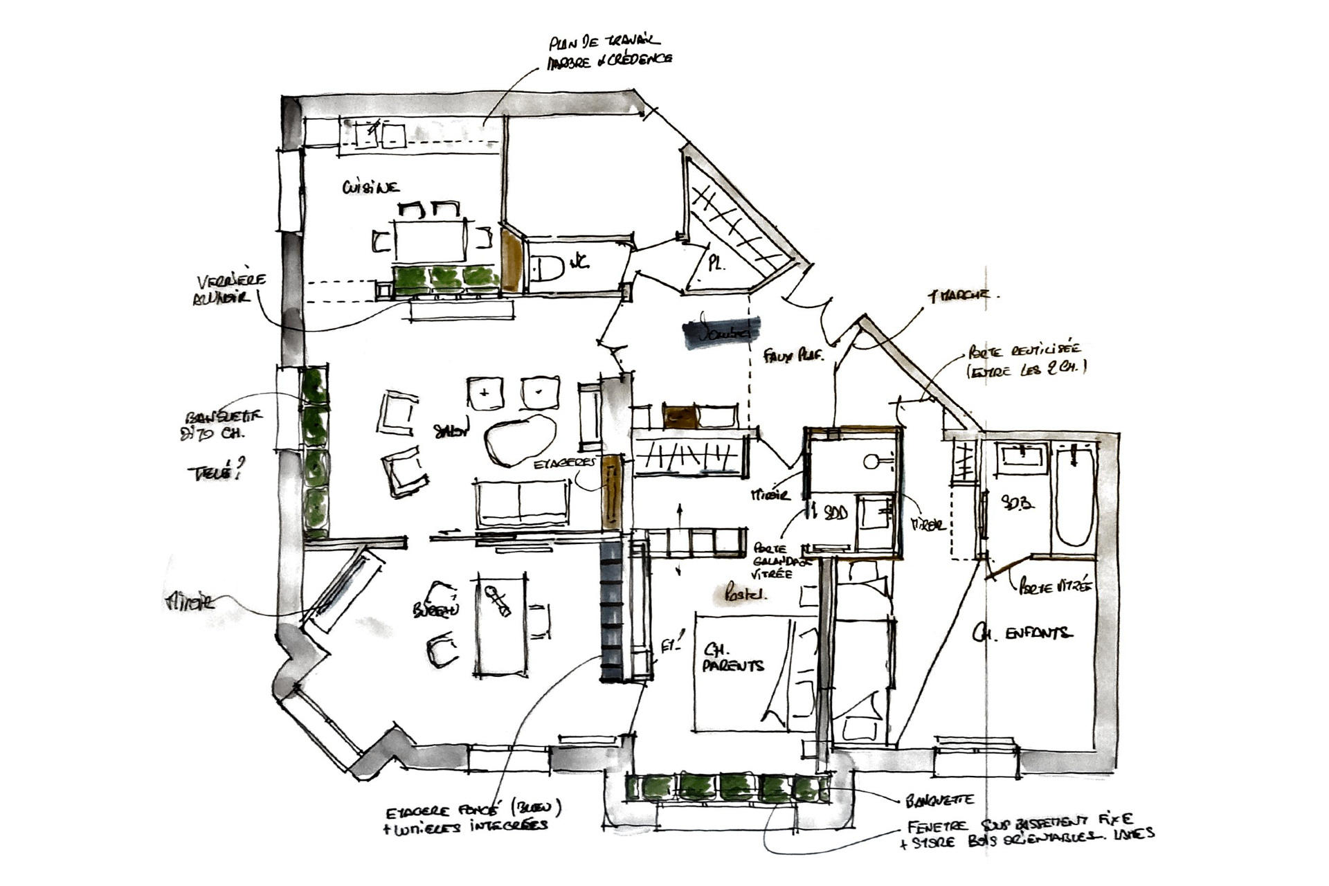 BUBBLE Plans esquisse