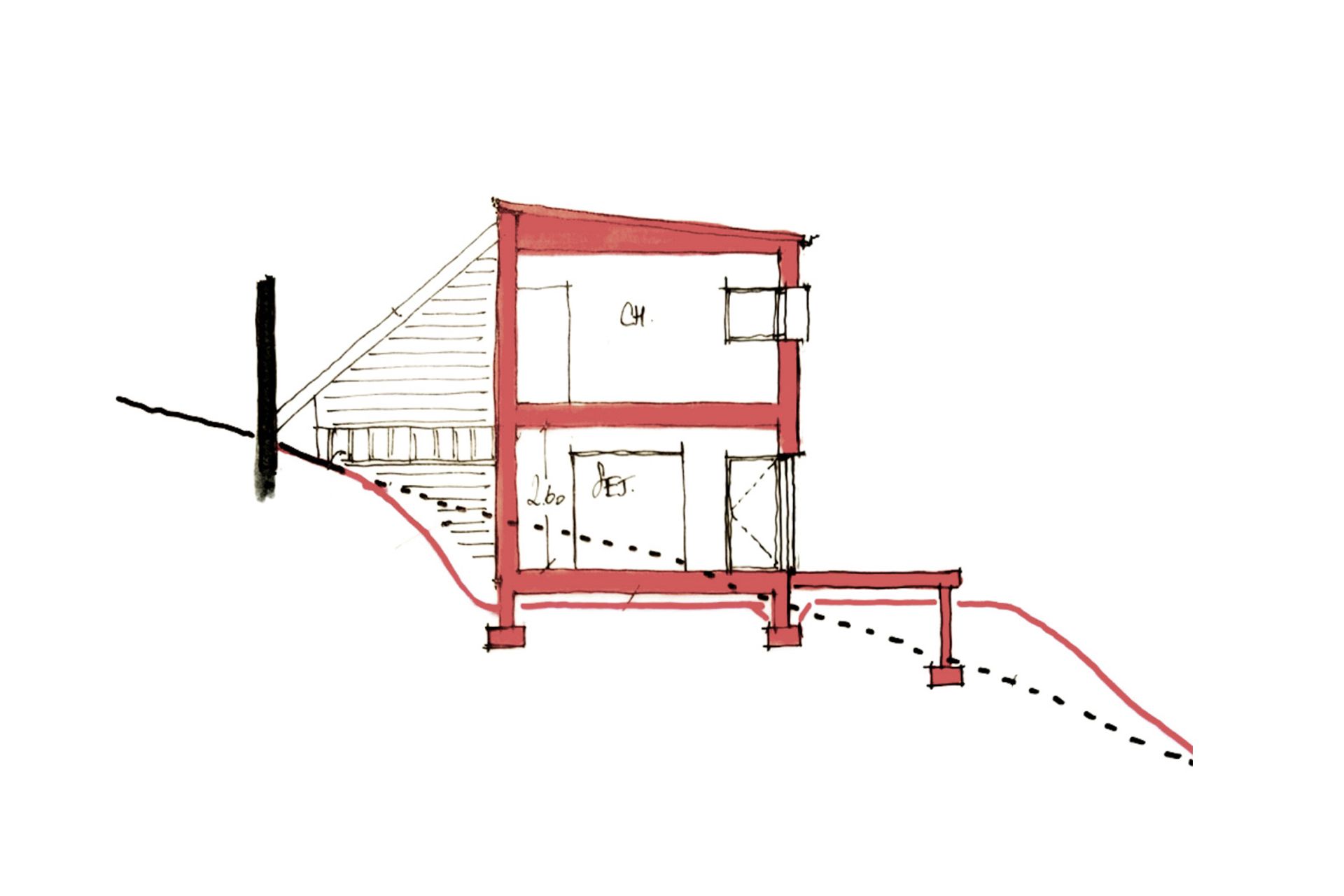 extension surélévation maison bois zinc normandie rouen Aurélie Bardin Architecte