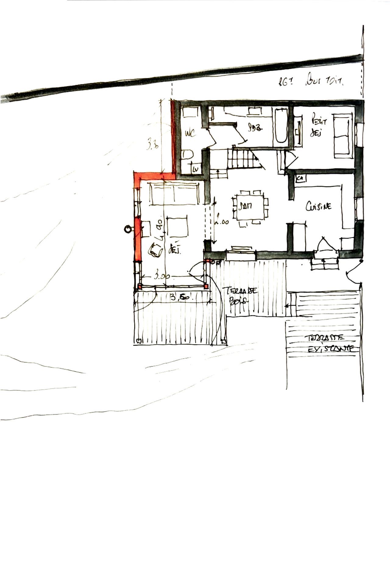 extension surélévation maison bois zinc normandie rouen Aurélie Bardin Architecte