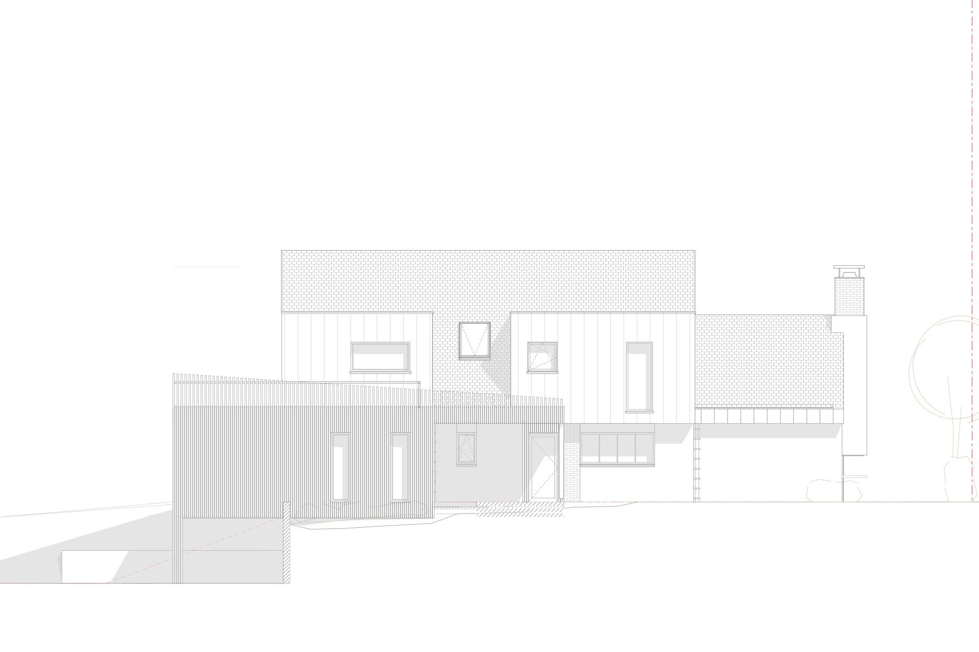 extension surélévation maison bois zinc normandie rouen Aurélie Bardin Architecte