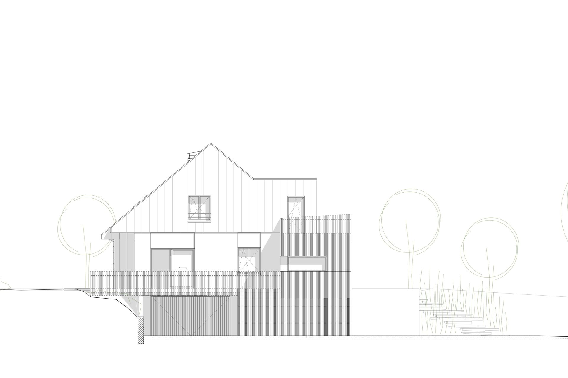 extension surélévation maison bois zinc normandie rouen Aurélie Bardin Architecte